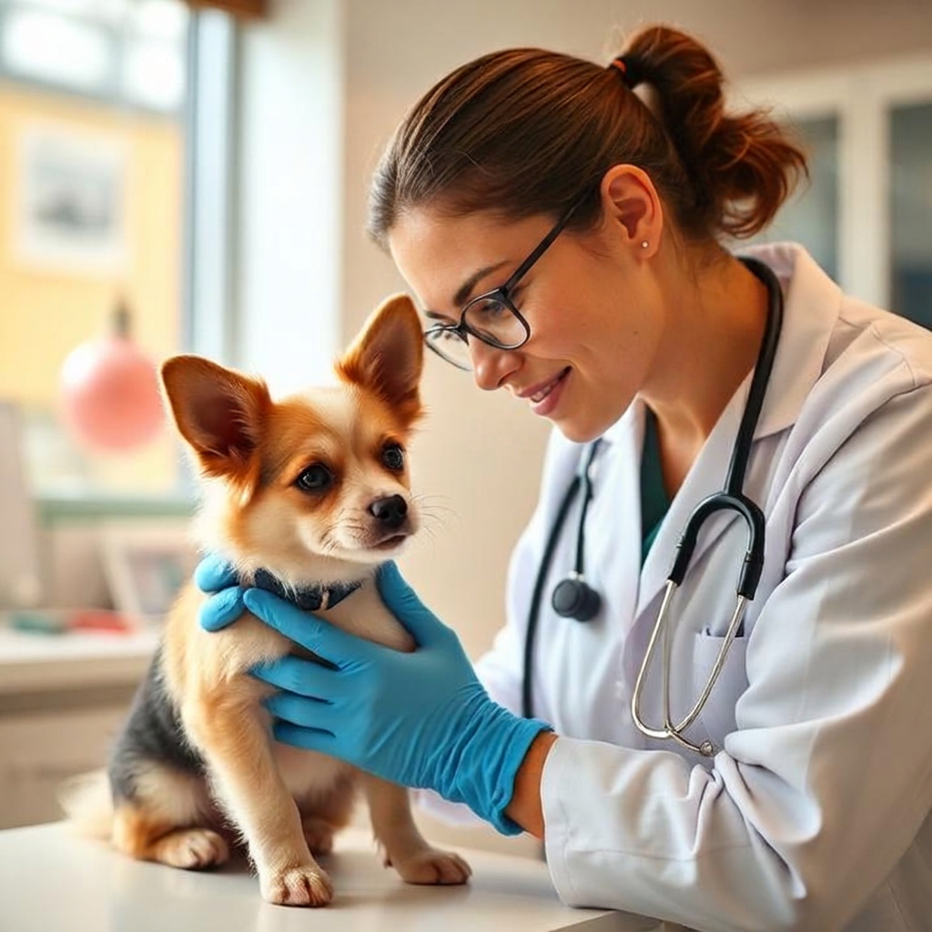A dog and cat together at the veterinary clinic